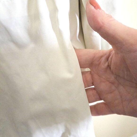 Calvin Klein Anorak Long Ivory Hooded Mock Neck Jacket Size L - Picture 3 of 6